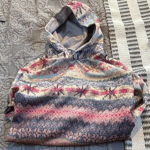 Multicolor Knit Hooded Sweater